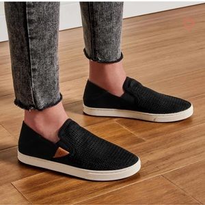 OluKai Pehuea Black Slip On Shoes
